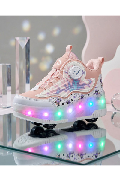 BURUNİ Kız- Erkek Çocuk Patenli Ayakkabı | LED Işıklı Tekerlekli Spor Sneaker