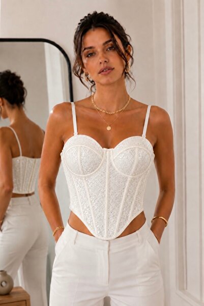 MADAME DREAM PAYETLİ BALENLİ İTHAL KORSE BÜSTİYER SIRTI AYARLANABİLİR