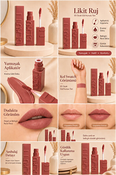 Sudedi Home Liquid Lipstick with Applicator, Dusty Rose Lipstick, Creamy Text...
