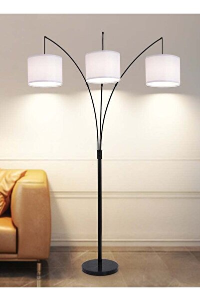Yatai مصباح أرضي LED بثلاثة رؤوس، ارتفاع 72.8 بوصة، تصميم حديث من الحديد الأس...