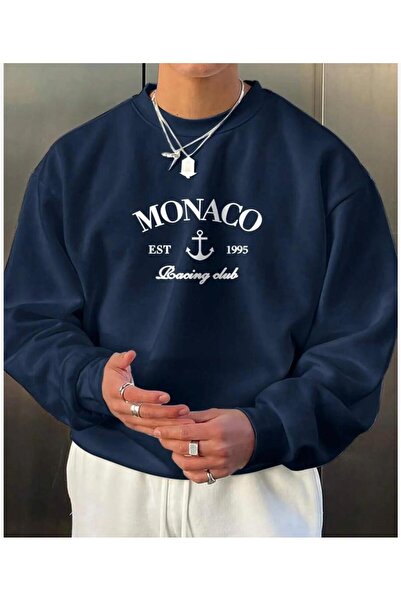 NIGRUM PARDUS MONACO SWEATSHIRT BĂRBAȚI CU IMPRIMEU CAPA, GULER ROTUND, 2 FIR...