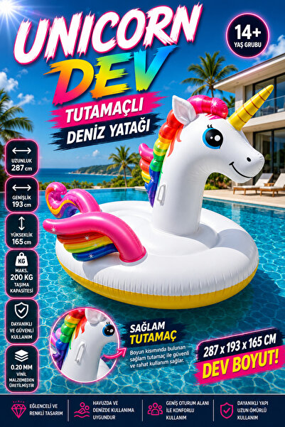 hak-iş oyuncak Dev Unicorn Tutamaçlı Deniz Yatağı 297 cm