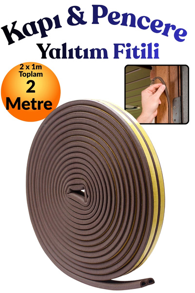 KAYRA LEATHER CRAFT Brown 1 X 2= 2 Meters Self-Adhesive Door Window Tape Weat...