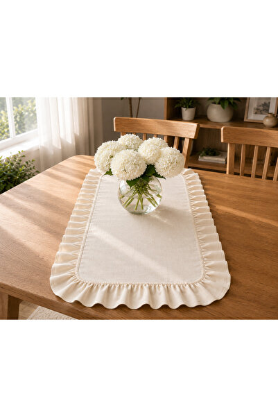 ŞAH TEXTILE DESIGN Sık fırfırlı Premıum keten runner 40x110
