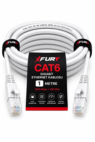 FURY Cat6 Ethernet Cable 1 Meter Rj45 Lan Internet Modem Router Computer Cable