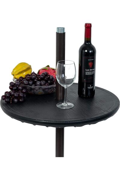 Sundale Outdoor Masă reglabilă pentru umbrelă, tavă rotundă portabilă cu orif...
