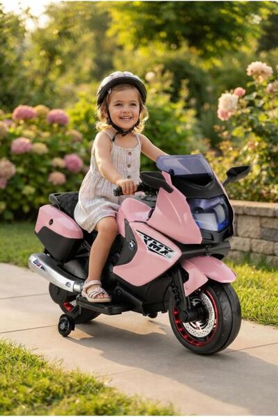 Tıfıl Toys 438 XMX-316 Akülü Motor- Müzikli Led Işıklı Teker 12V Pembe Tek Ki...