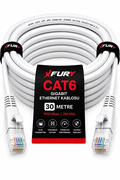 FURY Cat6 Ethernet Cable 30 Meters Rj45 Lan Internet Modem Router Computer Cable