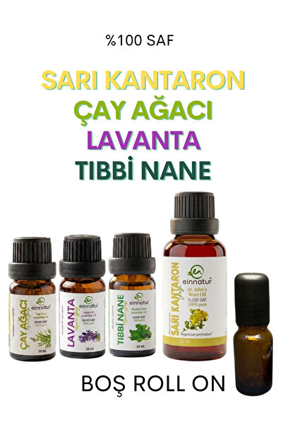 EinNatur Lavender, Tea Tree, Medicinal Peppermint Essential Oils, St. John's ...
