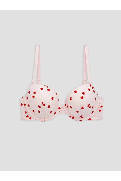 LC Waikiki Underwire Padded Heart Patterned T-Shirt Bra (S6)