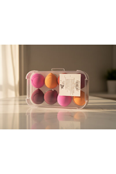 max elegance 6-Piece Makeup Sponge Set with Storage Box - Multi-Colored