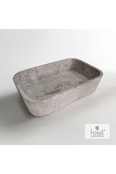 Fossil Gaia Tundra Grey Επιτραπέζιος Μαρμάρινος Νιπτήρας 60x38εκ