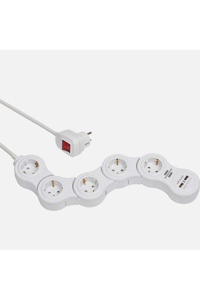 Brennenstuhl Vario Power 1,4 metre 5+2'li Usb Uzatma Kablosu