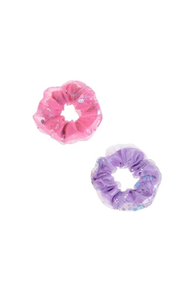 OEM Set 2 buc elastice de păr pentru fete satinate, cu tul, multicolore, coaf...