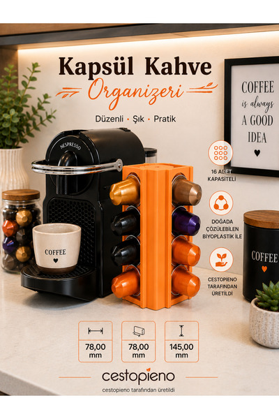 CESTOPİENO Capsule Coffee Organizer 16-Capsule Rotating Stand Nespresso Compa...