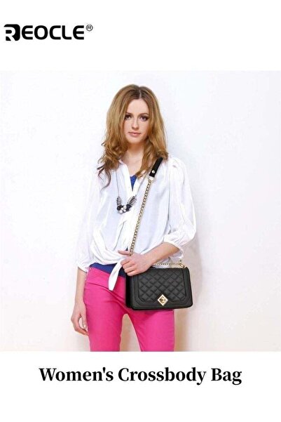 REOCLE Women's Crossbody Bag Fashion Shoulder Bag Purse PU Leather Quilted Ha...