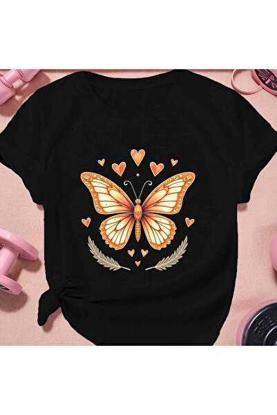 STITCHLY Women's Plus Size Butterfly Print Sports T-Shirt Sleeve Round Neck A...