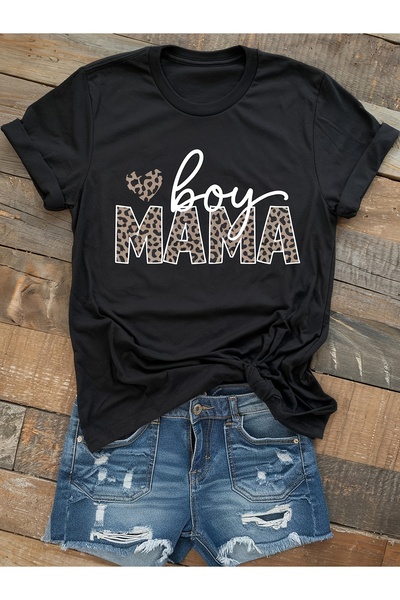 1001 Line MAMA Pinted Pue T Wo Shot Sleeved Beathable Summe Topmens Skull Shi...