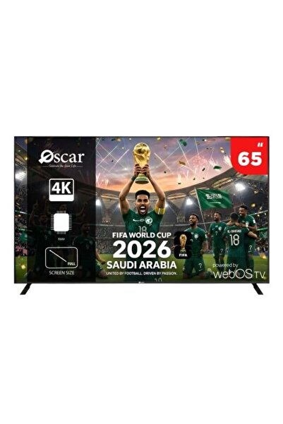Oscar 65-inch Smart TV Screen - 4K UHD - webOS System - Black - OS65QLEDWP