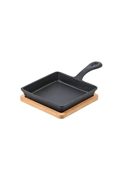 Estia Home Art ESTIA ΤΗΓΑΝΙ ΣΕΡΒΙΡΙΣΜΑΤΟΣ IRON MANTEMENIO 14cm ΜΕ ΒΑΣΗ BAMBOO