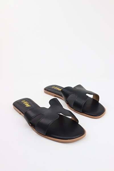 VİNY Women's Flat Sandals Open Toe Slip-On Slippers, Casual Lightweight Summe...