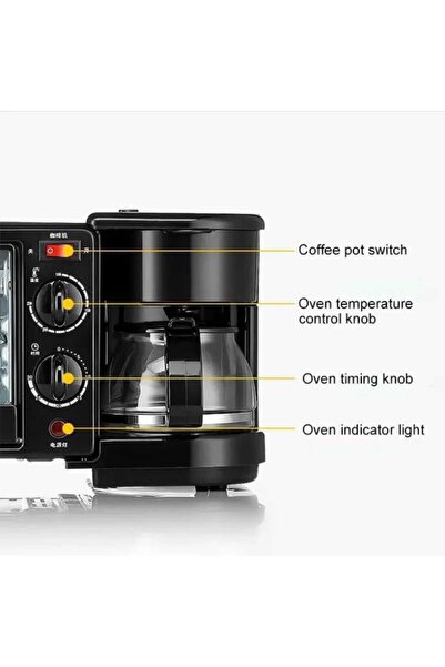 Sliver Criest 3-in-1 Breakfast Station with Toaster Oven, Coffee Maker & Non-...