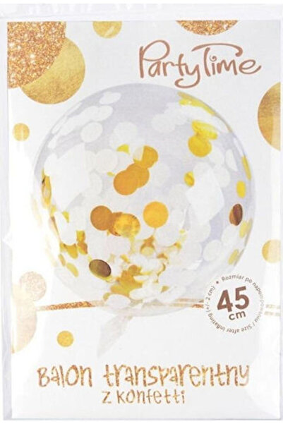 Arpex Balon transparent cu confetti, auriu, pentru sărbători Edukamp