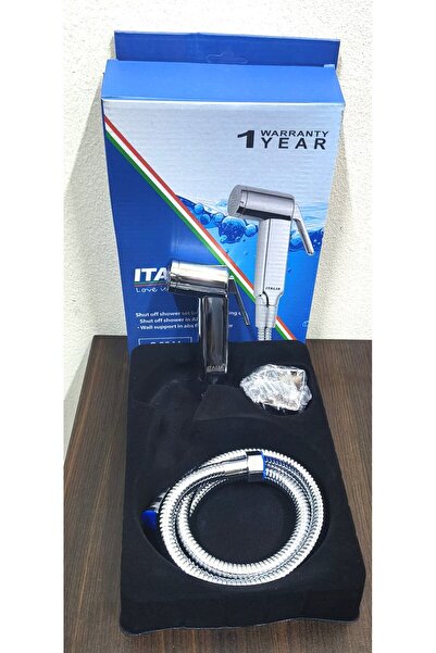 Generic Chrome Plated Wall Mount Dual Function Bidet Sprayer Handheld Bidet Shattaf Toilet Spray with 1.2m Hose and Holder for Toilet
