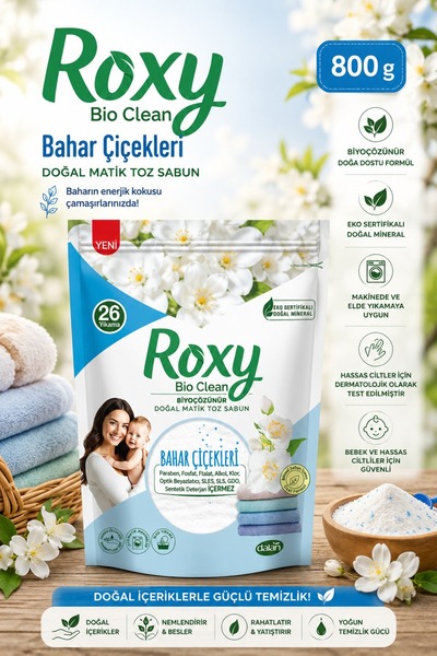 Dalan Roxy Bio Clean Bahar Çiçekleri Doğal Matik Toz Sabun 800 gr