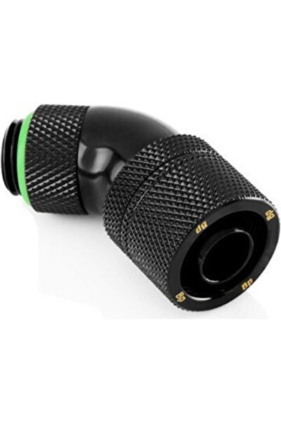 Bitspower Conector la 45 de grade G1/4 inch tată la 16/10mm rotativ negru mat