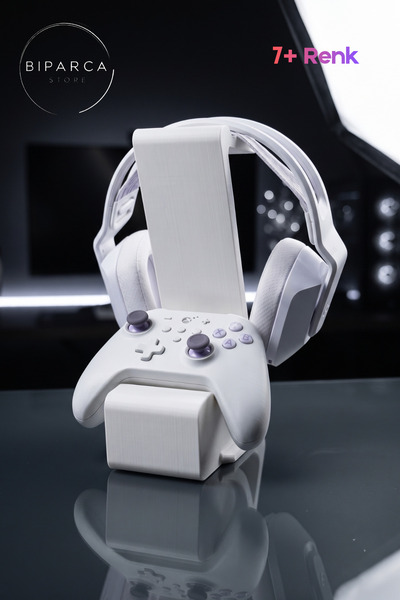 Biparca Store Kulaklık ve Gamepad Stand 2'si Bir Arada Beyaz- Oyun Kontrolcüs...