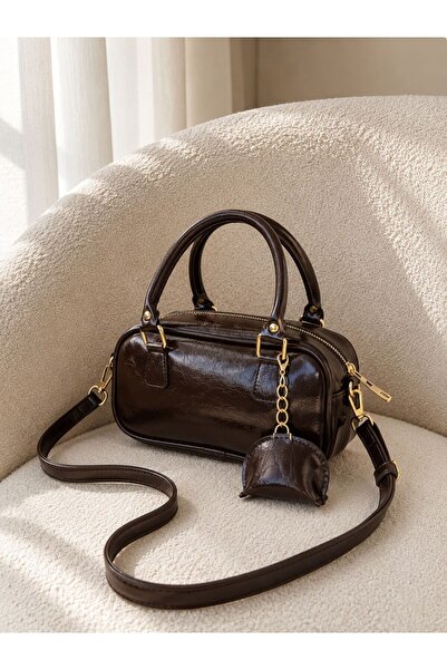 Moda Sekiz Women's Patent Leather Mini Size 24X14 cm Crossbody Shoulder Bag
