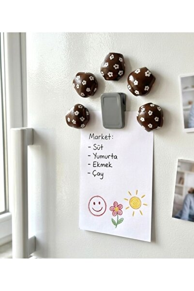 elizinart El Yapımı Dekoratif Mini Vazo 6'lı Buzdolabı Magneti