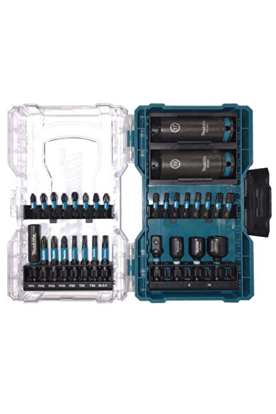 Makita Set de biți de șurubelniță negri pentru impact și capete hexagonale, 3...