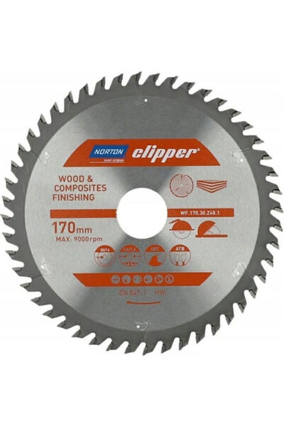 Norton Lamă de ferăstrău circular 170mm X 30mm X 48 dinți pentru compozite di...