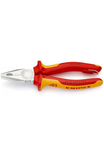 Knipex Clește drept pentru electrician 1000V Lungime 180mm Cod: 03 06 180 T