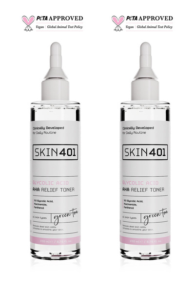 Skin401 %5 Glikolik Asit AHA Aydınlatıcı Etkili Ve Leke Karşıtı Tonik 2'li Set