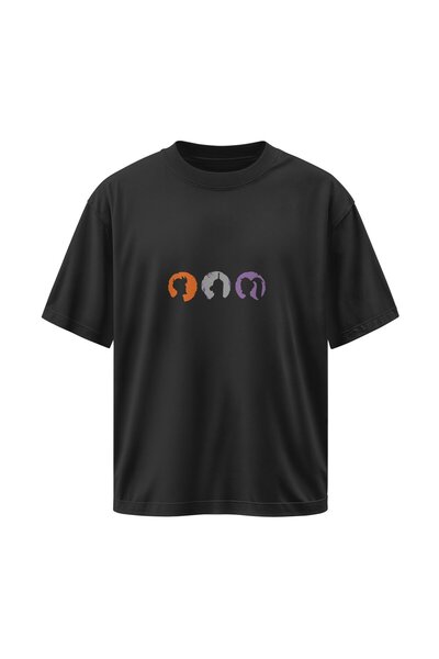 buzagi Futurama Oversize Unisex Black T-Shirt
