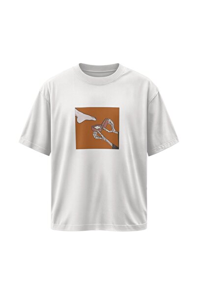 buzagi Engaged Oversize Unisex White T-Shirt