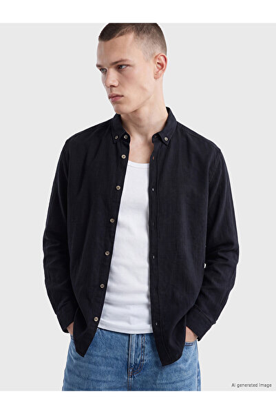 LC Waikiki Ανδρικό πουκάμισο με υφή NEVAVM Regular Fit με διαφορά στην εμφάνιση