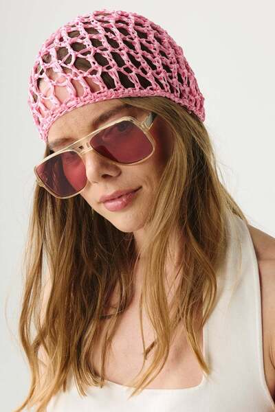 C&City File Summer Knitted Beanie Y8243 Light Pink