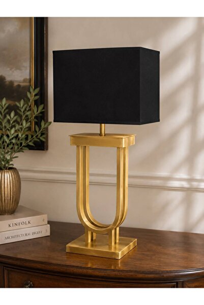 VENÜS NOVA VENÜS ACAMAR ABAJUR | MODERN FIRÇALANMIŞ MAT GOLD METAL ABAJUR | S...