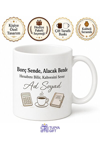 Tupya Gift Muhasebeci Jargonu Yazılı Komik Kupa Bardak Muhasebe Hediye Özel T...