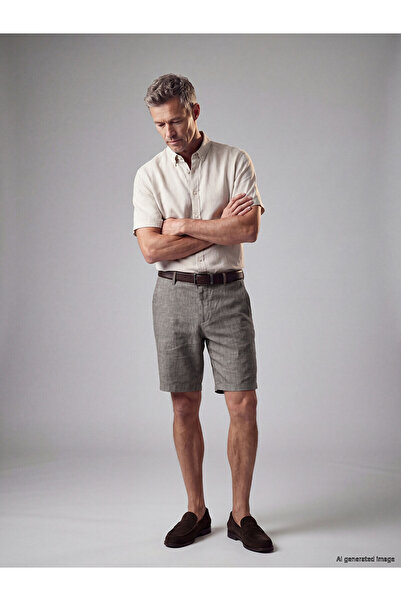 LC Waikiki Peak New Season Regular Fit Linen Blend Men's Shorts