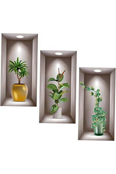 Arabest 3-Pack Bonsai Wall Sticker,Self Adhesive Waterproof Removable Decor F...