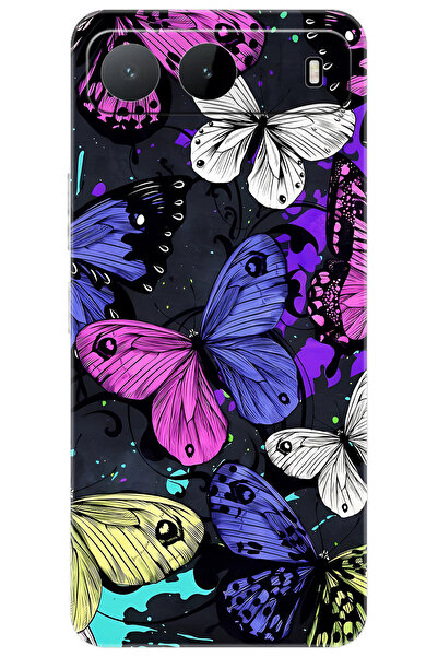 TECNO Spark 40 5G (KM8n) Uyumlu Kılıf Desen Baskılı Silikon Kalp Yapan Kelebe...