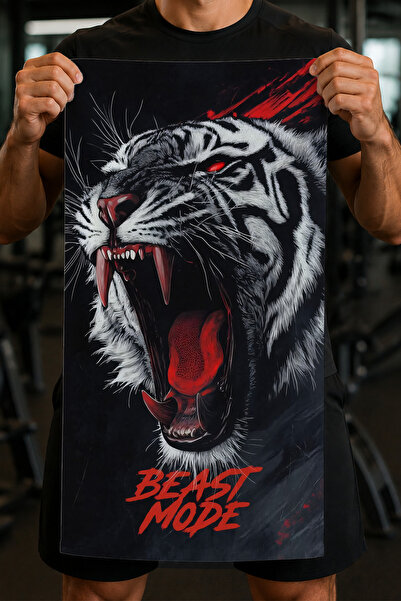 Charmbi White Tiger 45X90 Fitness Towel |   Live Digital Print Premium Cotton...