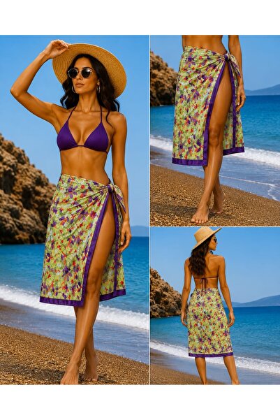 Pareo Colorful Patterned Women's Pareo, Beach Shawl 70X180 cm