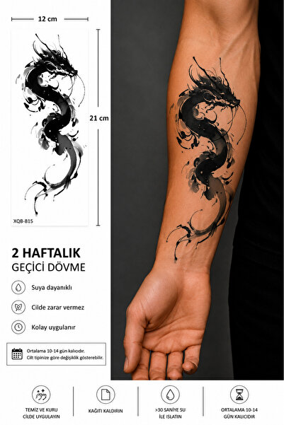 medink tattoo Gerçekçi Dragon Model Geçici Kol Bacak Geçici Sticker Yapıştırm...