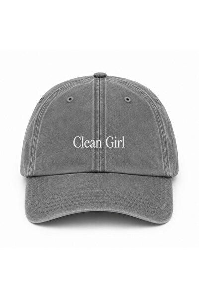 WeavedCo Clean Girl Embroidered Hat, Clean Girl Vintage Washed Baseball Cap (...